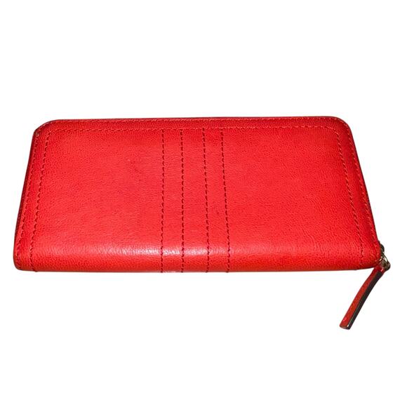 Milly Red Leather Long Wallet Classic 8" x 4" - Picture 12 of 13